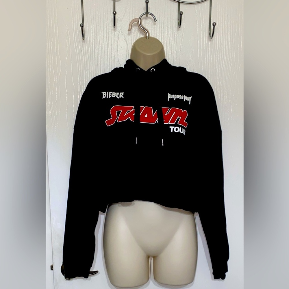 Justin Bieber Purpose Tour Stadium Tour Crop Hoodie